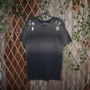 XXL - Vintage Y2K DOCTRINE grunge 2000s cross v neck t-shirt